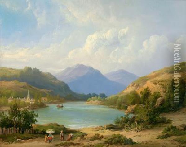 Stadtchen Am Fluss Oil Painting - Anton Braakman