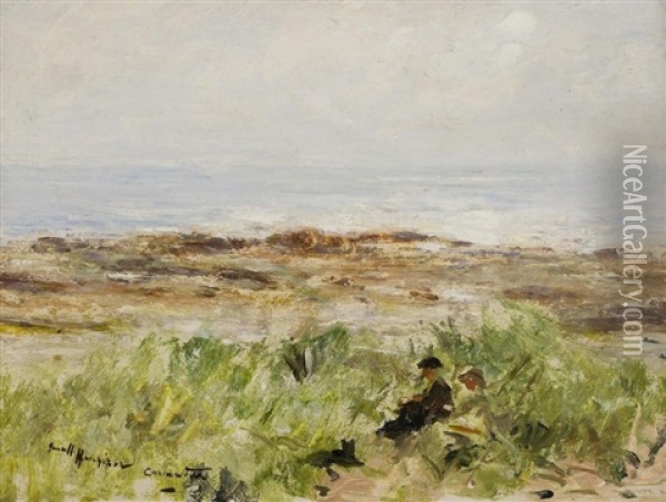On The Dunes, Carnoustie Oil Painting - Robert Gemmell Hutchison