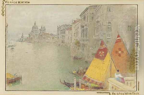 Venice in grey weather Oil Painting - Albert Goodwin