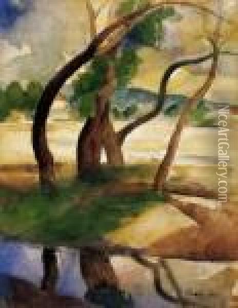 Trees, 1924 Oil Painting - Karoly Patko
