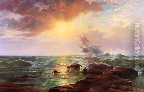 The Shipwreck Oil Painting - Edward Moran
