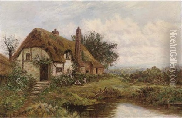 A Cottage Near Reigate Oil Painting - Walter Wallor Caffyn