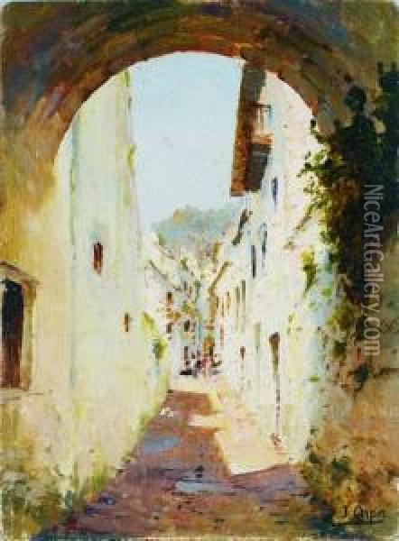 Calle Andaluza Oil Painting - Jose Arpa Y Perea