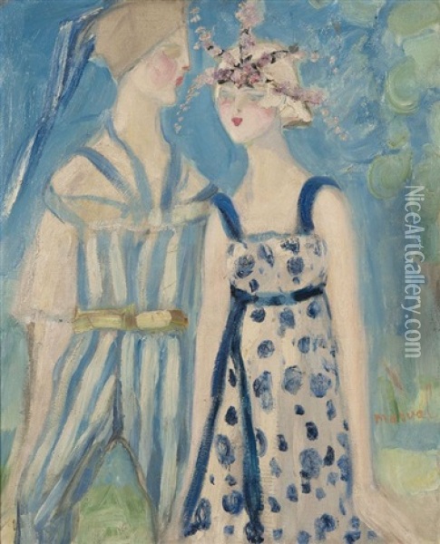 Le Couple Oil Painting - Jacqueline Marval