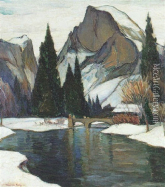 Winter Yosemite Oil Painting - Rowena Meeks Abdy