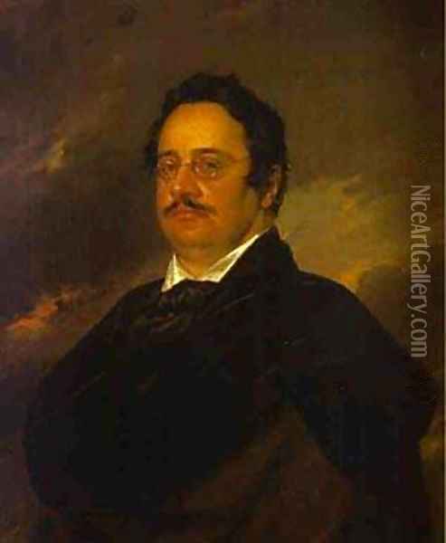 Portrait Of NN Rayevsky Jr 1842 Oil Painting - Vasili Andreevich Tropinin