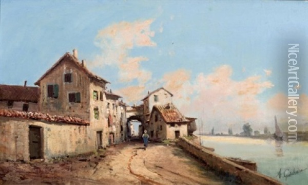 El Canal Oil Painting - Alfred Godchaux