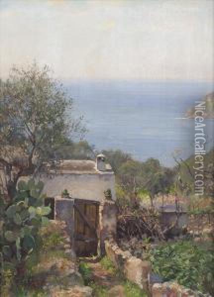 Mediterrane Kustenlandschaft Oil Painting - Adolf Leonhard Muller-Cassel