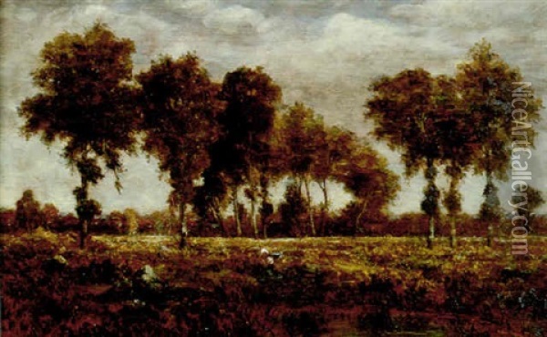Paysanne Au Bord De La Mare Oil Painting - Theodore Rousseau