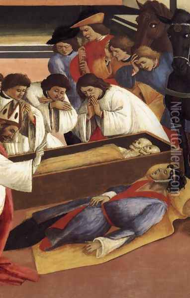Three Miracles of St Zenobius (detail) 1500-05 Oil Painting - Sandro Botticelli