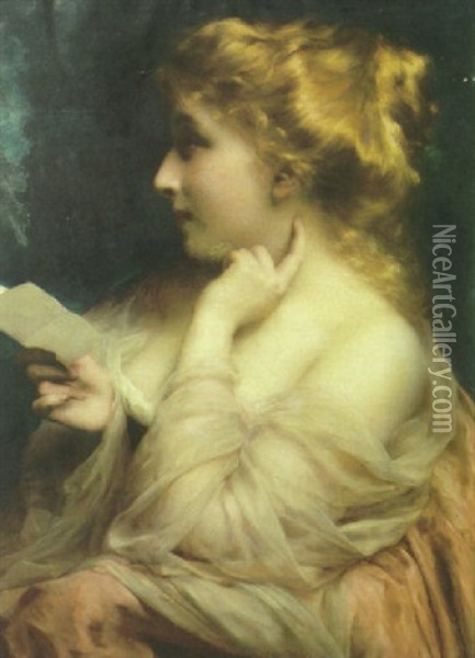 Contemplation Oil Painting - Etienne Adolph Piot