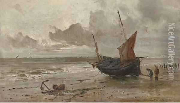 Off Hastings Oil Painting - Gustave de Breanski