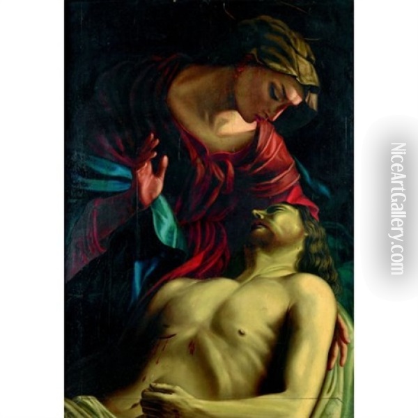 La Vierge De Douleur Oil Painting - Johann Heinrich Schoenfeldt