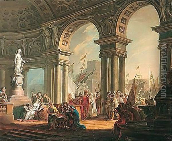 The Sacrifice Of Iphigenia Oil Painting - Vincenz Fischer