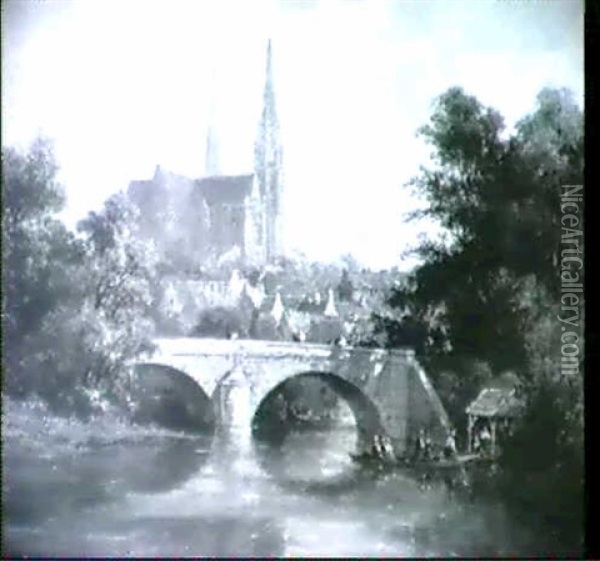 Chartres Oil Painting - Pierre Justin Ouvrie