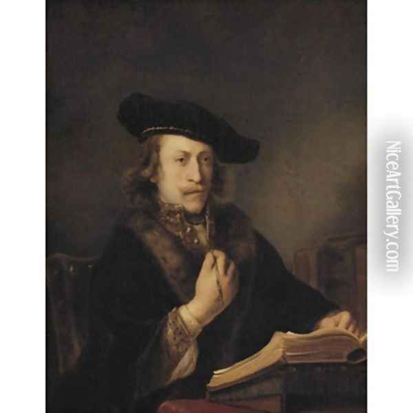 Man with a book 1644 Oil Painting - Ferdinand Bol