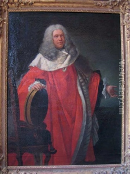 Portrait D'andre Elzeard D'arbaud (1697-1744), Premier Conseiller Et President A Mortier Au Parlement De Provence Oil Painting - Michel Francois Dandre-Bardon