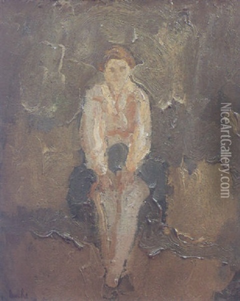 Femme Assise Oil Painting - Georges Bouche