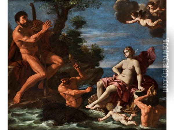 Die Schone Galatea Wird Von Polyphem Besungen Oil Painting - Giacinto Gimignani