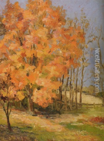 October Landscape Oil Painting - Ernest Albert