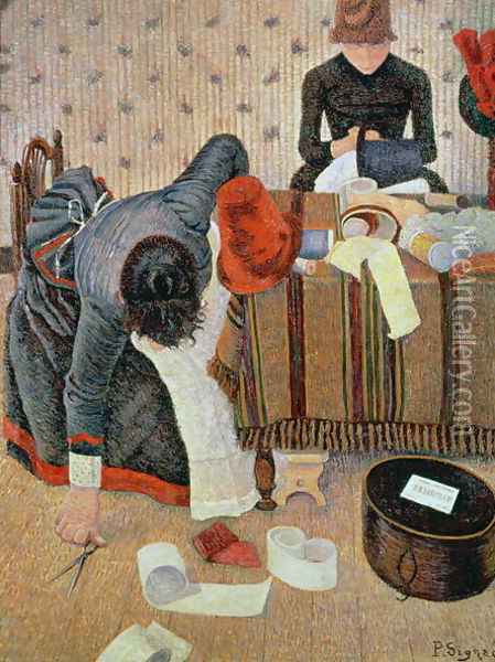 The Milliner, 1885 Oil Painting - Paul Signac