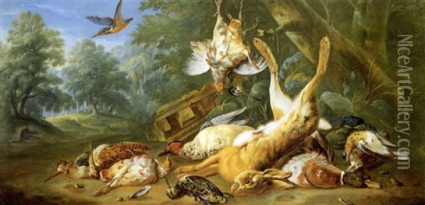 Dead Hare And Other Game At The Edge Of A Wood Oil Painting - Pieter Casteels III