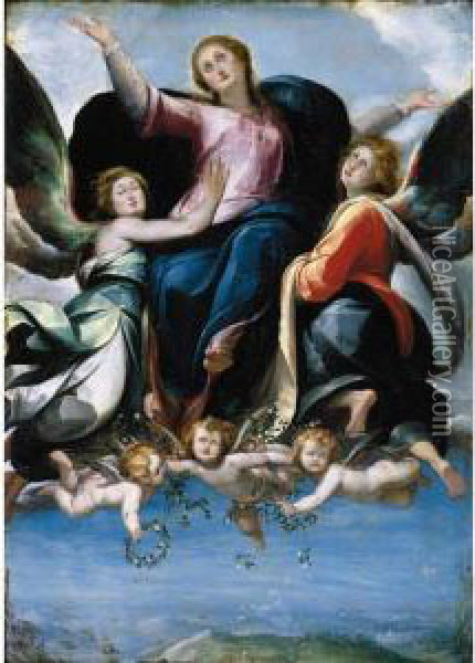 The Assumption Of The Virgin Oil Painting - Giulio Cesare Procaccini