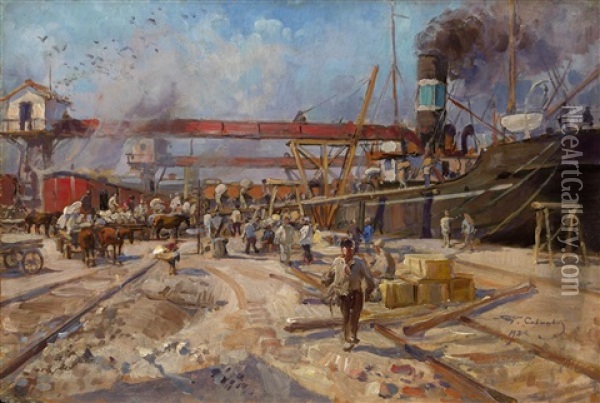 Port In Odessa Oil Painting - Georgiy Konstantinovich Savitsky