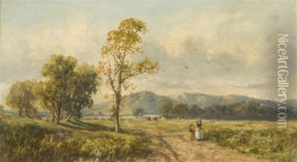 Along The Path Oil Painting - Charles Francois Daubigny