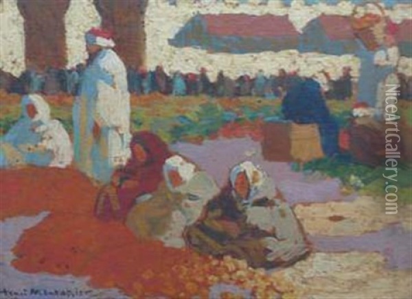 Scene De Marche En Afrique Du Nord Oil Painting - Henri Montassier