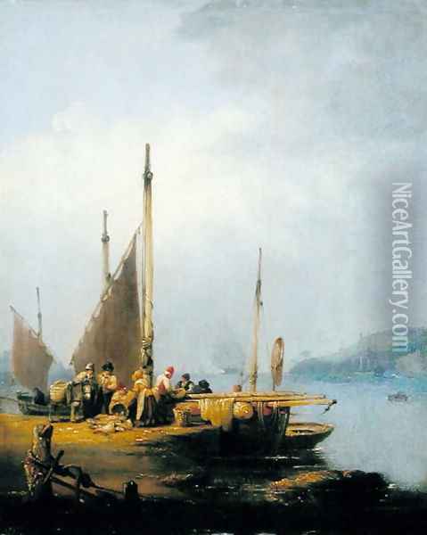 Harbour Scene Oil Painting - Nicholas Matthews (1816-51) Condy