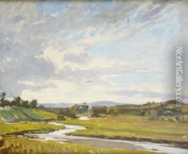 The Liffey At Straffan Oil Painting - Dermod William O'Brien