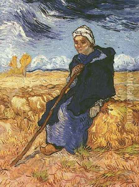 Shepherdess The (after Millet) Oil Painting - Vincent Van Gogh