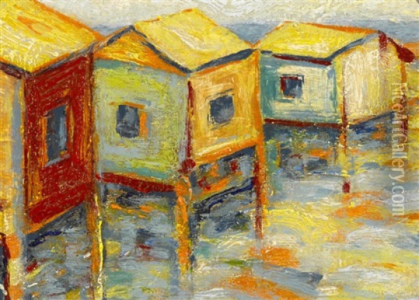 Wharves Oil Painting - Selden Connor Gile