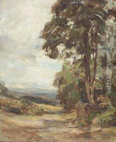 On A Woodland Path Oil Painting - James Lawton Wingate