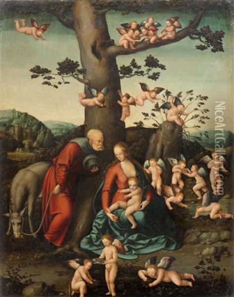 The Holy Family Oil Painting - Lucas Cranach the Elder