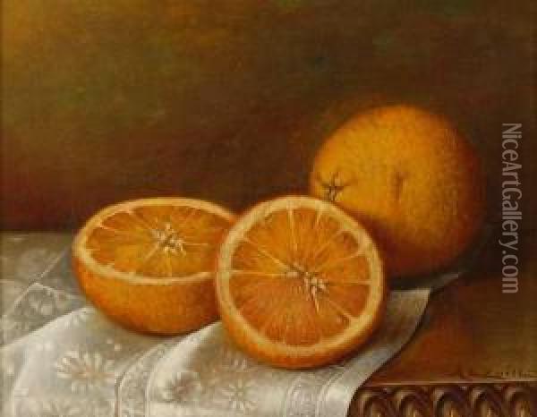 Still Life With Oranges Oil Painting - Abbie Luella Zuill