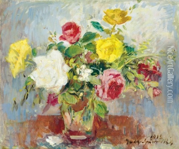 Roses Oil Painting - Bela Ivanyi Gruenwald