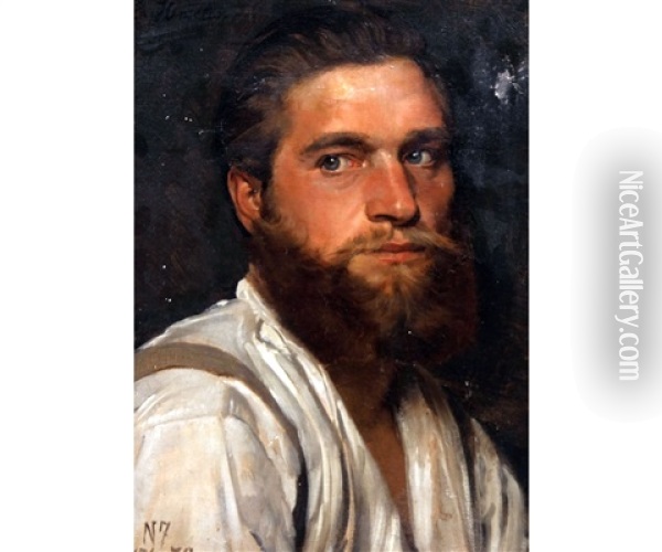 Portrait Of The Palace Gardener Of Count Wrangell Oil Painting - Ernst Henseler