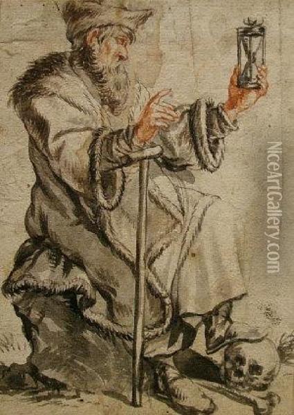 Study Of A Man Oil Painting - Frans II Francken