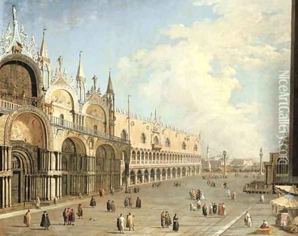 The Piazza San Marco and the Doge's Palace, Venice Oil Painting - (Giovanni Antonio Canal) Canaletto
