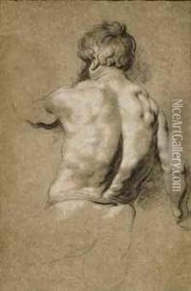 Study Of A Man Seen From Behind Oil Painting - Jacob Jordaens