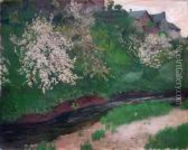  Paysage A La Riviere  Oil Painting - Hans Richard Von Volkmann