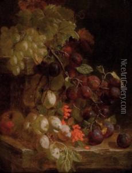 Fruchtestillleben Oil Painting - William Hughes