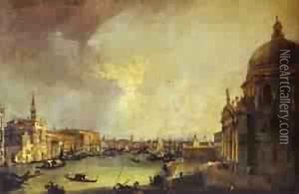 Entrance To The Grand Canal Looking East 1725 Oil Painting - (Giovanni Antonio Canal) Canaletto