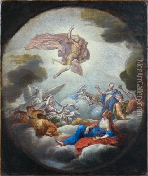 Apollon Et Les Muses Oil Painting - Pierre Mignard the Elder