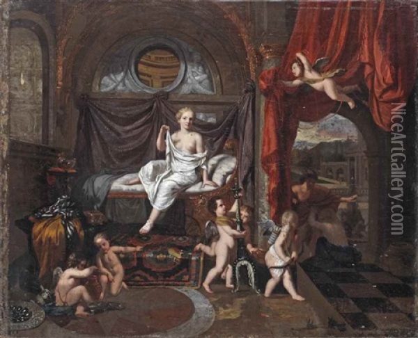 Herse, Mercury And Aglauros Oil Painting - Gerard de Lairesse
