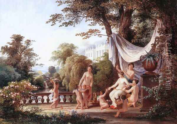 The Toilet of Venus 1830s Oil Painting - Karoly, the Elder Marko