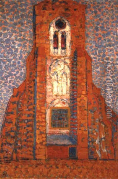 Eglise De Zoutelande Oil Painting - Piet Mondrian