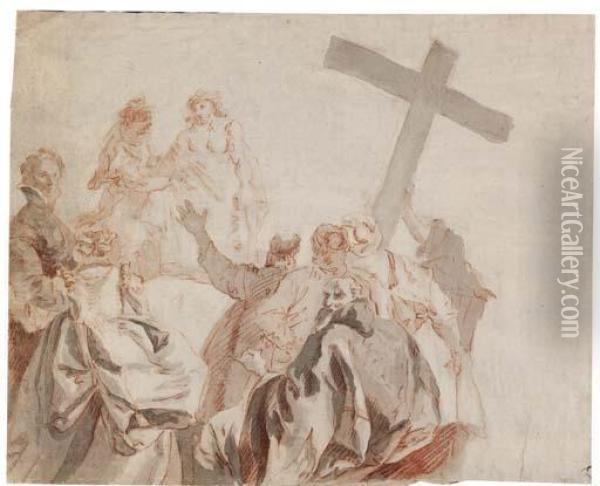 La Montee Au Calvaire, D'apres Giovanni Domenico Tiepolo Oil Painting - Lorenzo Baldissera Tiepolo